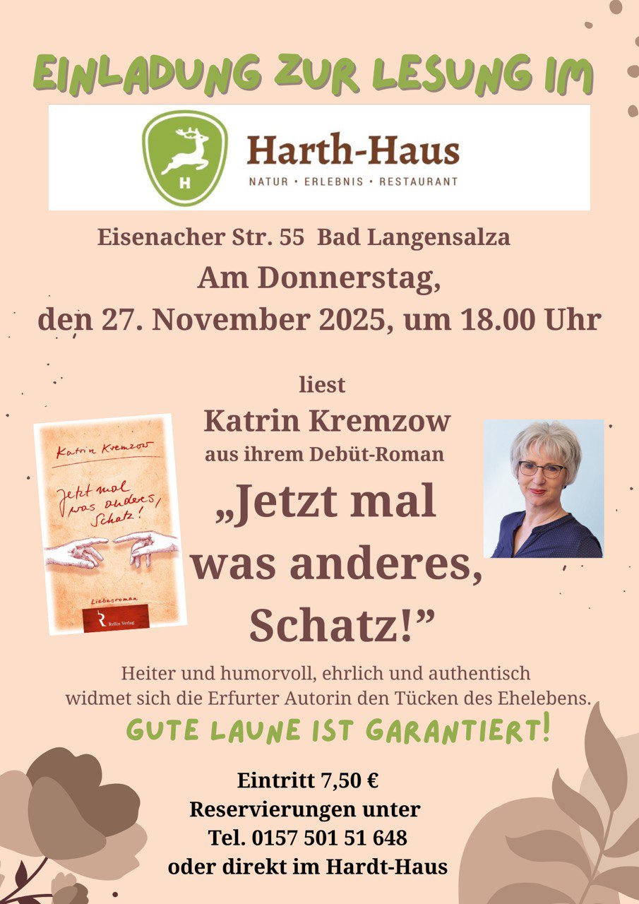  EINLADUNG ZUR LESUNG mit Katrin Kremzow